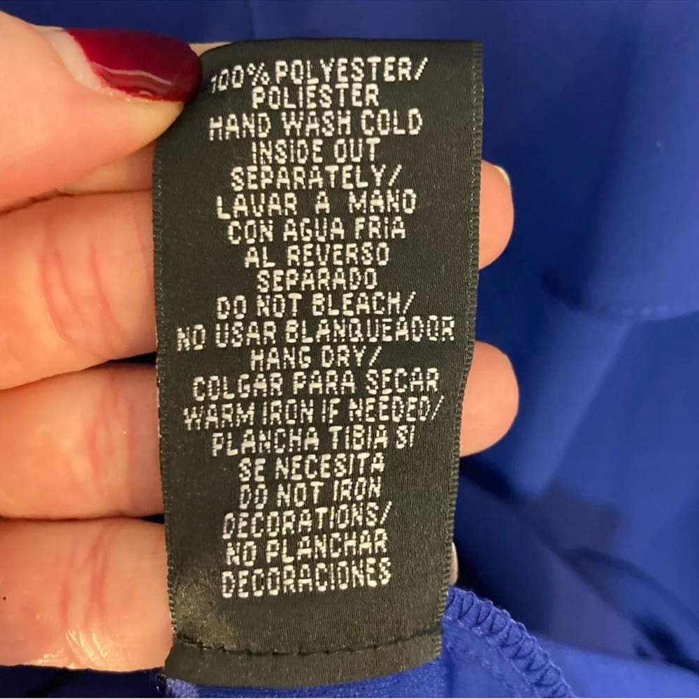 Royal Blue Beaded Neck Tiered Chiffon
Cocktail Dress - Picture 7 of 8